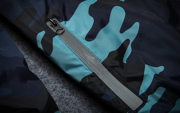 Men Hooded Luminous Zipper Jacket
