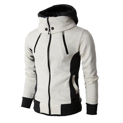 Zip UP Hooded Fake Two Pieces Jacket