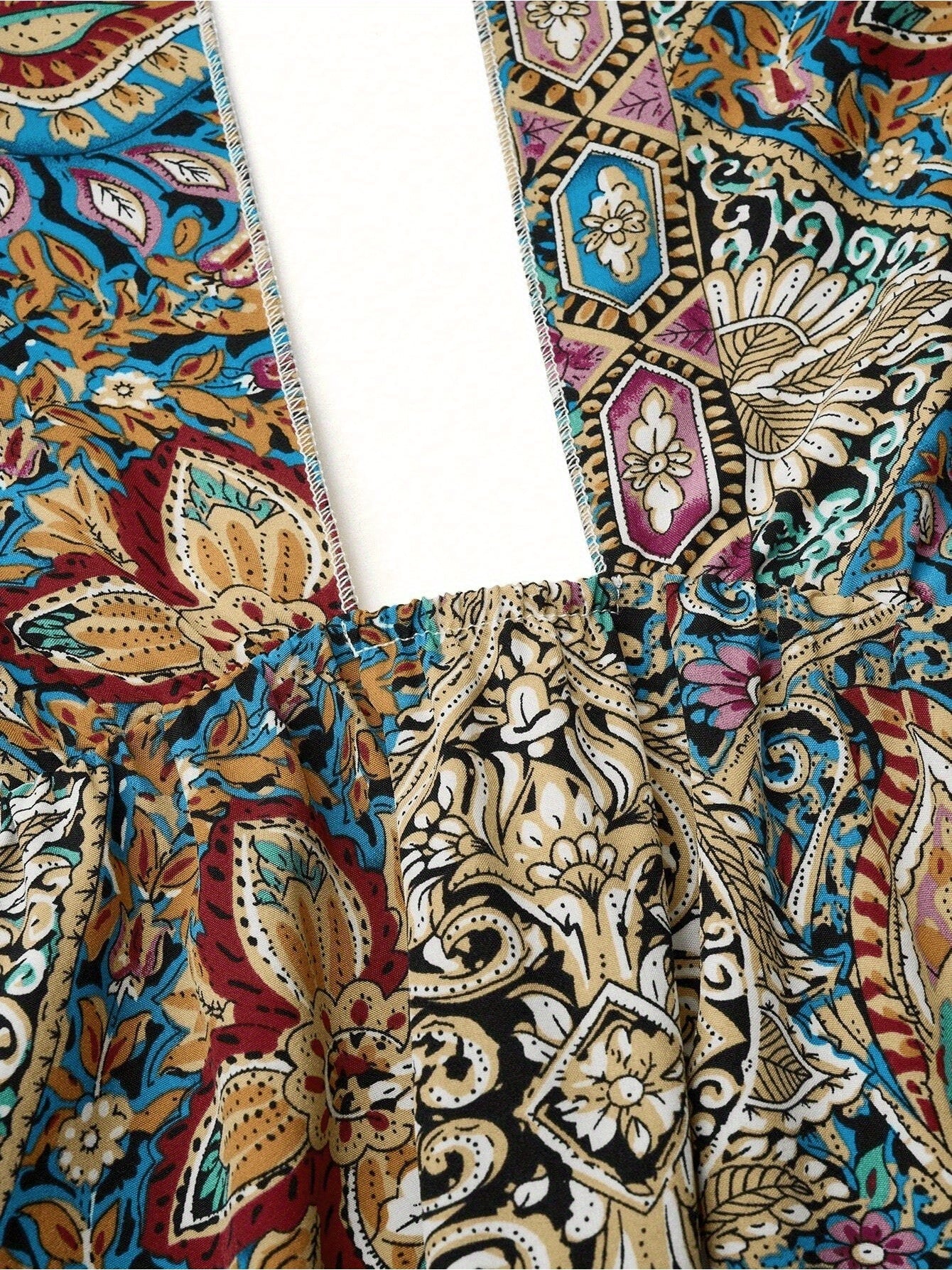 Women Print High Waisted Cross Halter Neck With Tie Maxi Dress