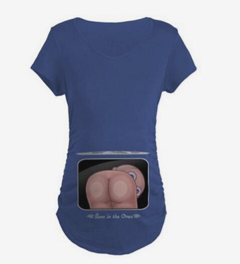 Baby Digital Printed Women's Maternity Cute Casual Tee