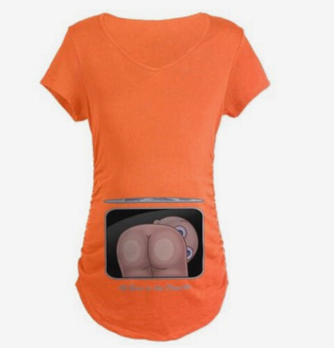 Baby Digital Printed Women's Maternity Cute Casual Tee