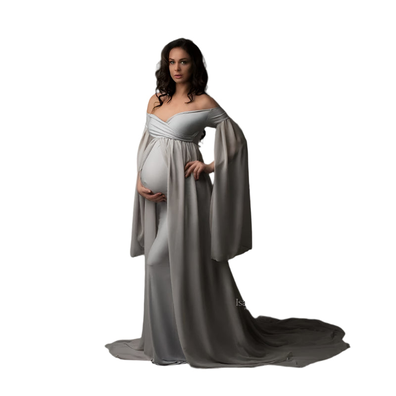 Chiffon Cloak Maternity Party Dress Long Skirt
