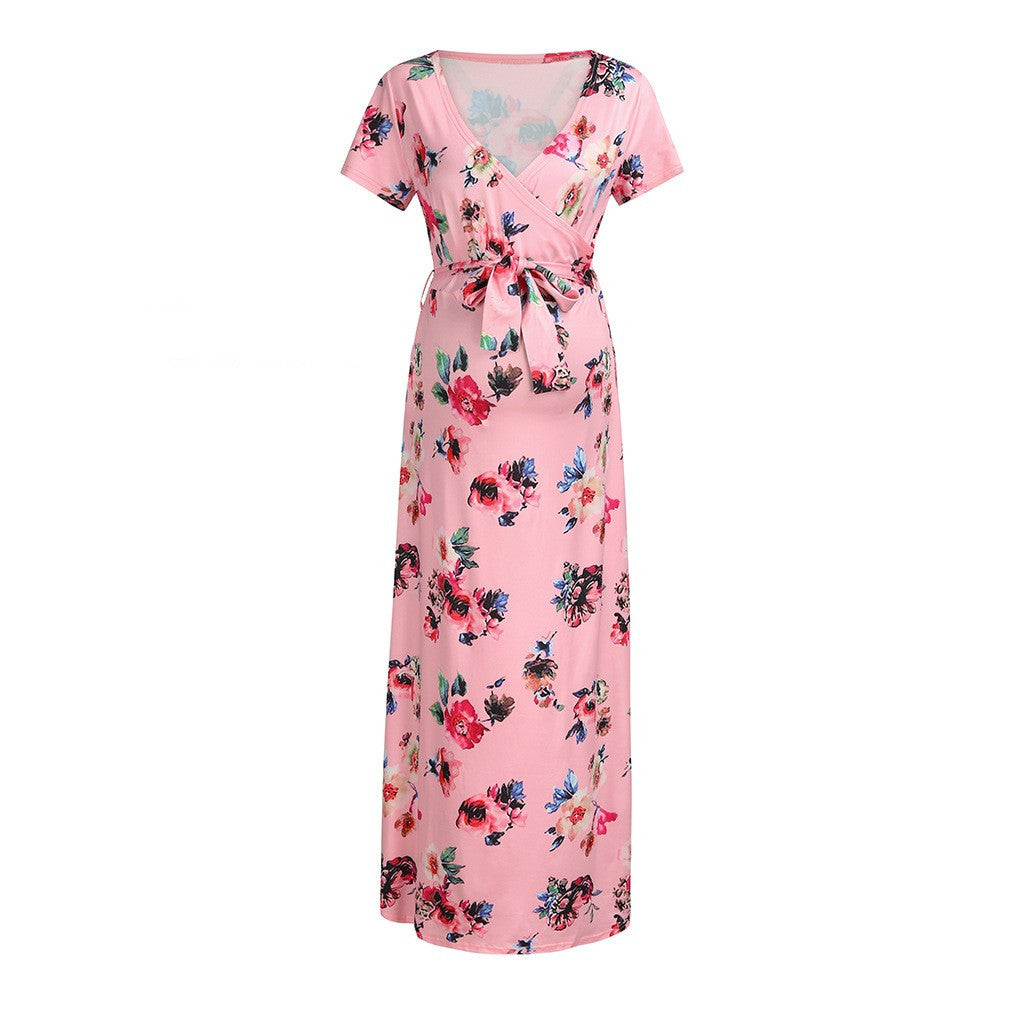 Maternity Floral Printed Long Dress