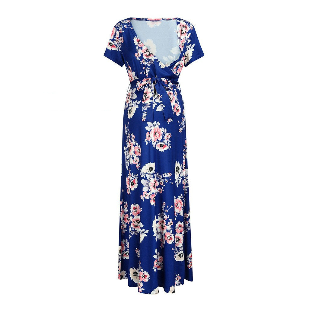 Maternity Floral Printed Long Dress