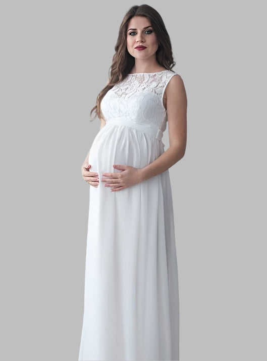Lace Sleeveless Maternity Dress