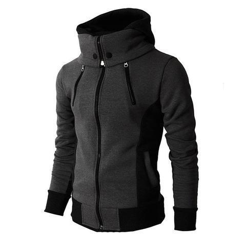 Zip UP Hooded Fake Two Pieces Jacket