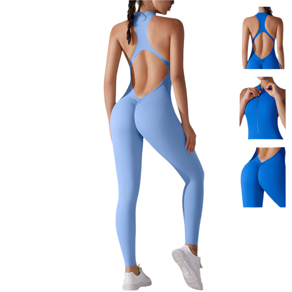 Solid Beauty-back Long Pants Jumpsuit