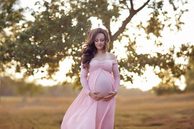 Photo Mopping Long Maternity Dress