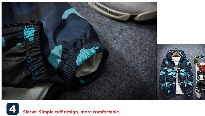Men Hooded Luminous Zipper Jacket
