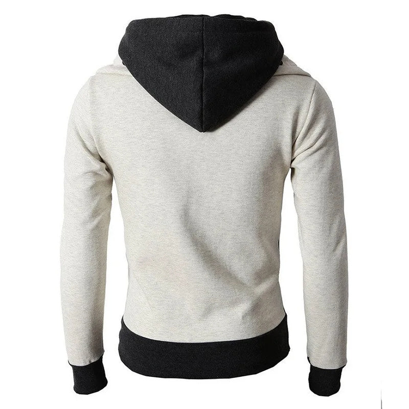 Zip UP Hooded Fake Two Pieces Jacket