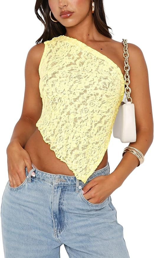Ins Lace Backless Top
