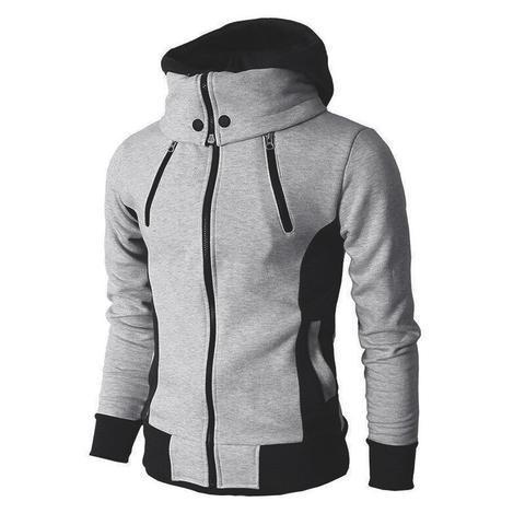 Zip UP Hooded Fake Two Pieces Jacket