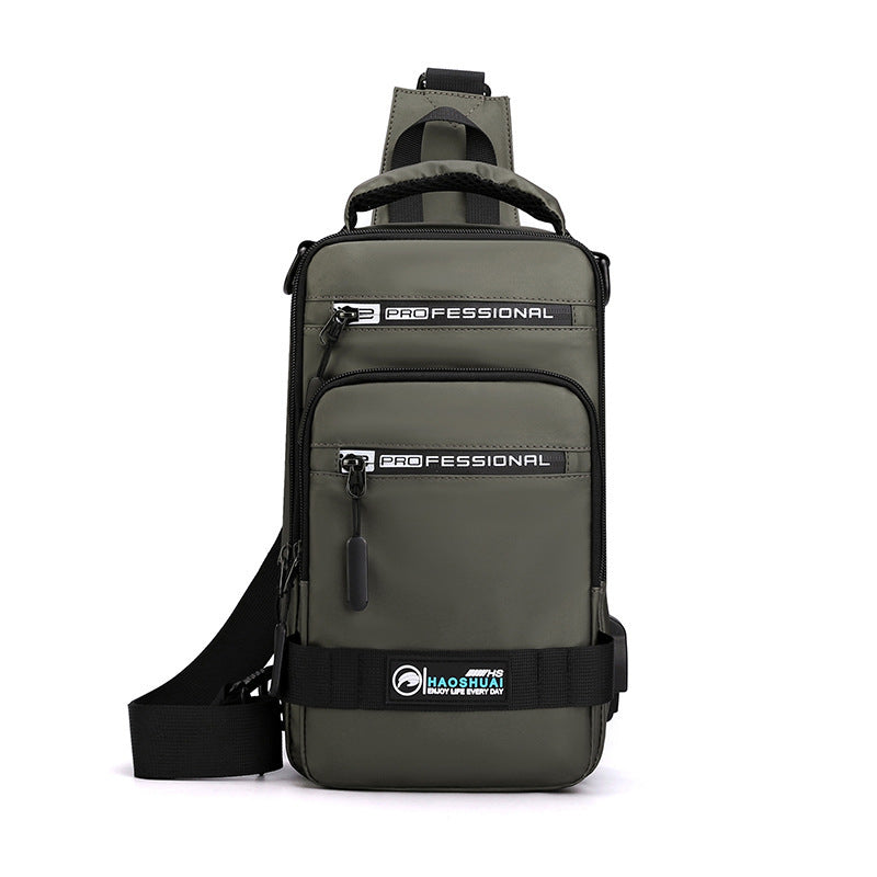 Multifunction Bags For Men Nylon Backpack Crossbody Shoulder Bag With USB Charging Port