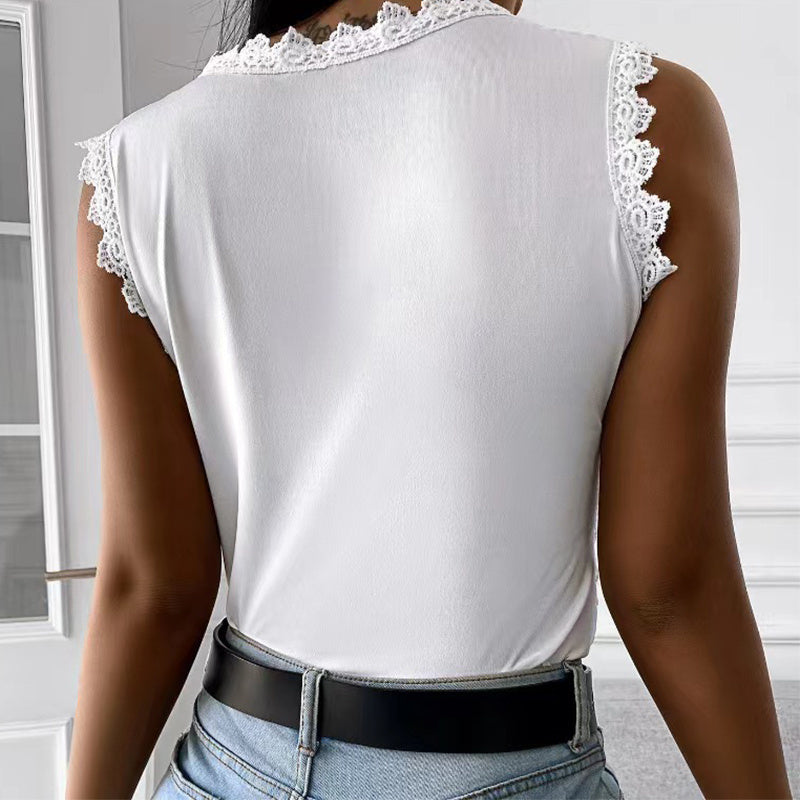 Flowers Lace Women Summer Top S-5XL