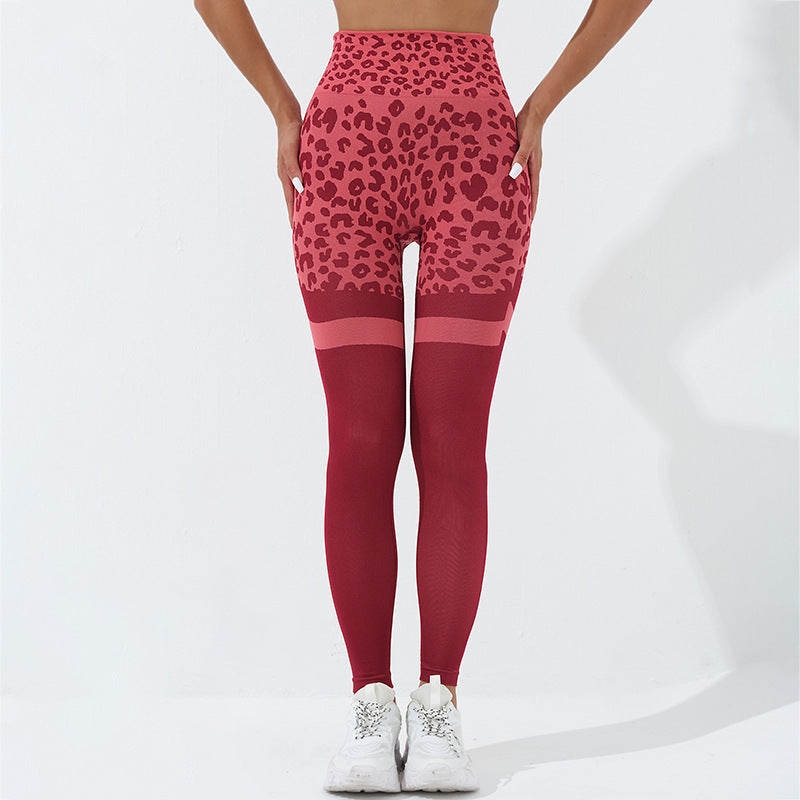 Leopard Print Fitness Pants For Women High Waist Butt Lifting Seamless Legging