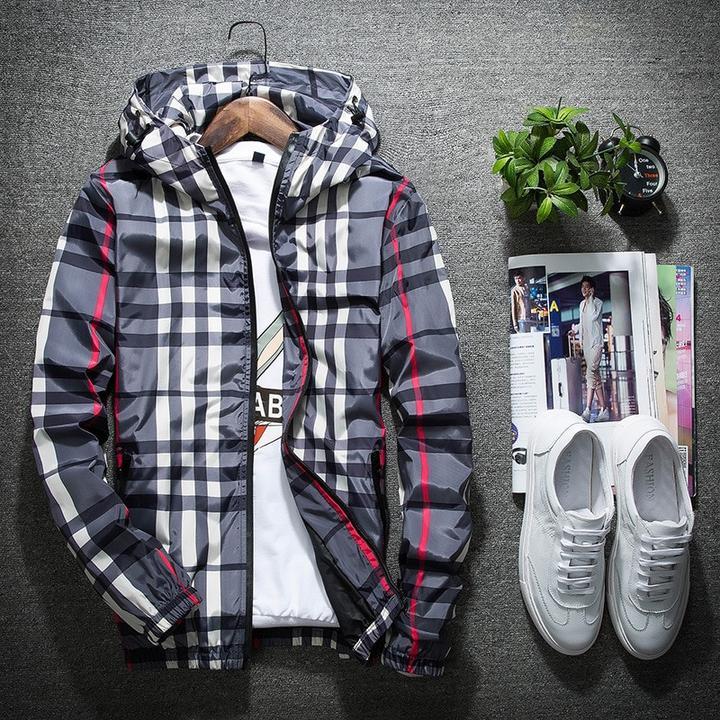 Men Hooded Luminous Zipper Jacket