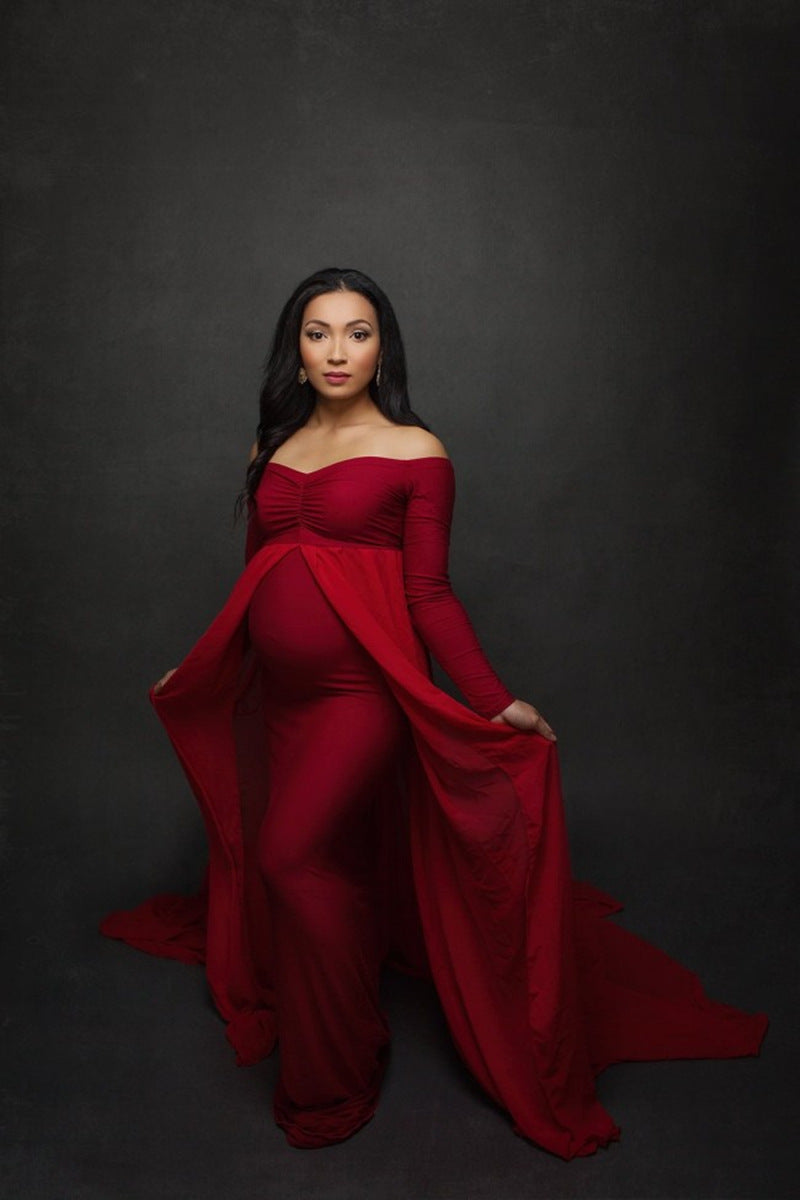 Photo Mopping Long Maternity Dress