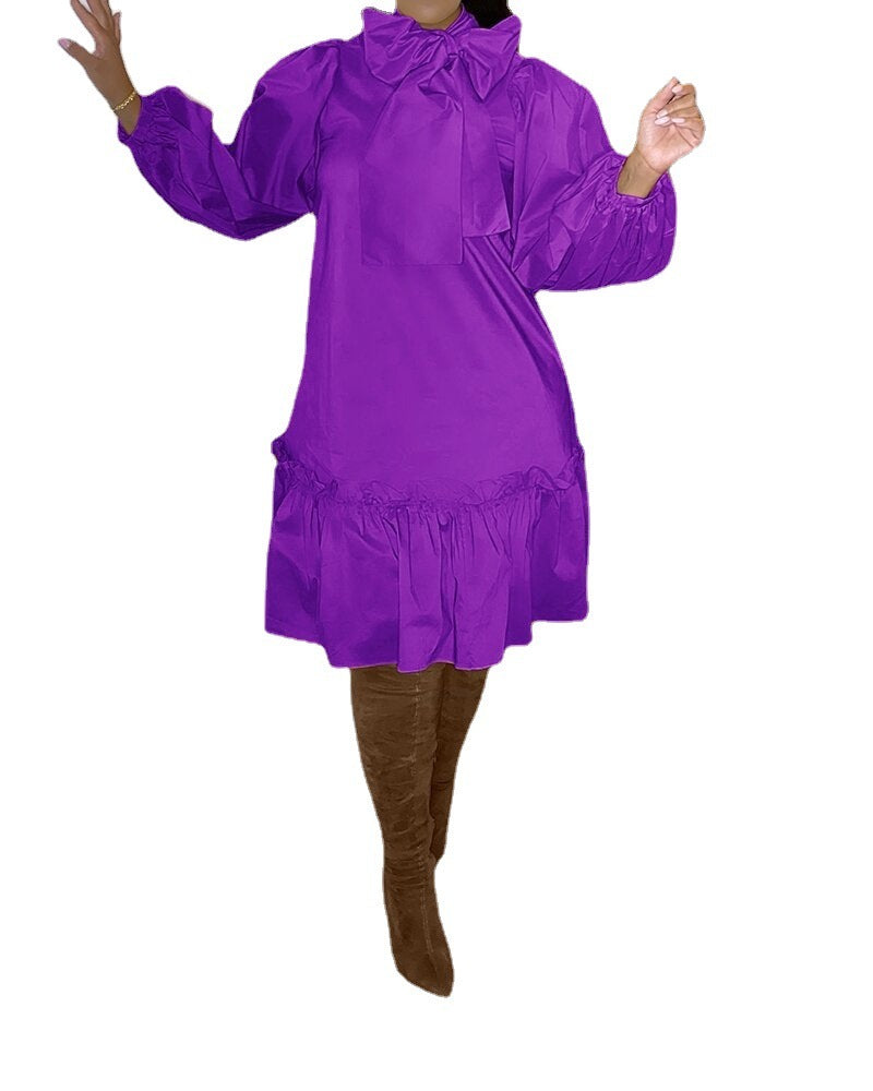 Loose Plus Size Casual Ruffle Dress
