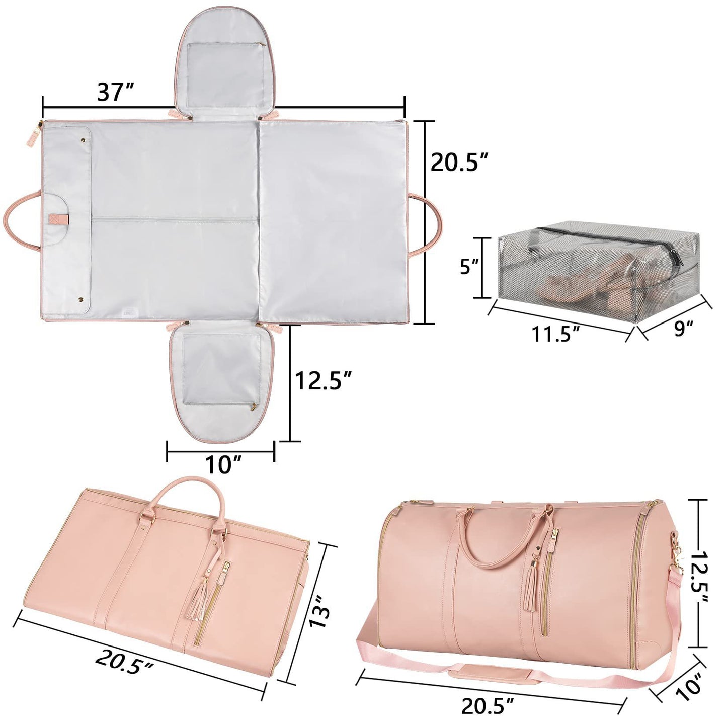 Large Capacity Travel Duffle Bag Women's Handbag Folding Suit Bag