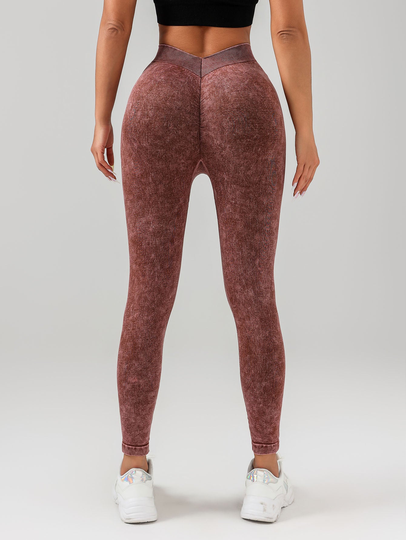 5 Pack V-Back Scrunch Butt Women Seamless High Waist Legging