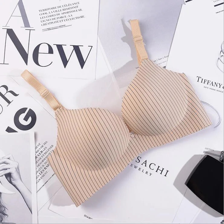 Women Flower Print Seamless Push Up Bras