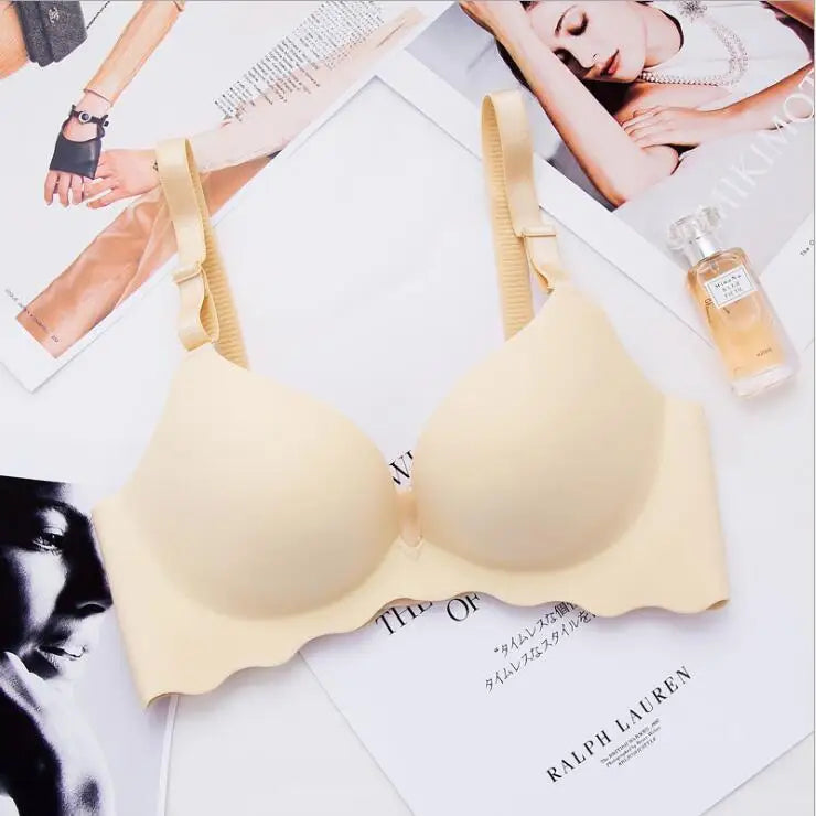 Women Flower Print Seamless Push Up Bras