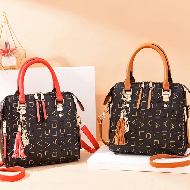 Fashion English Letter Top-handle Women Handbag