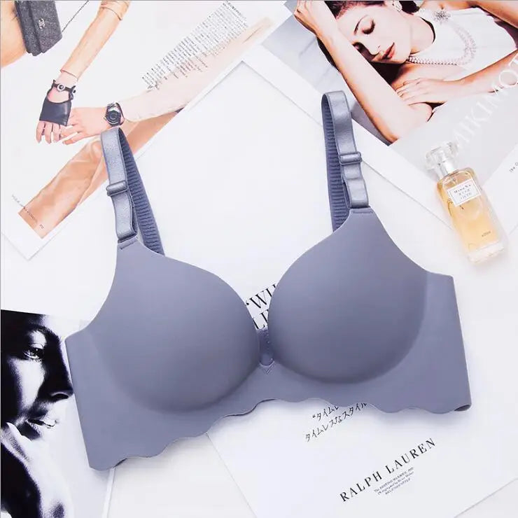 Women Flower Print Seamless Push Up Bras