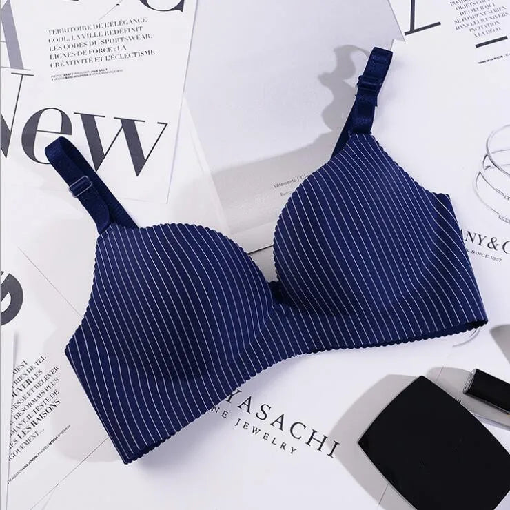 Women Flower Print Seamless Push Up Bras