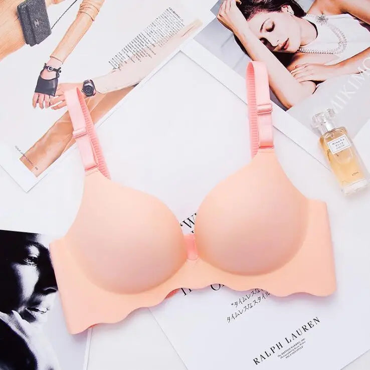 Women Flower Print Seamless Push Up Bras