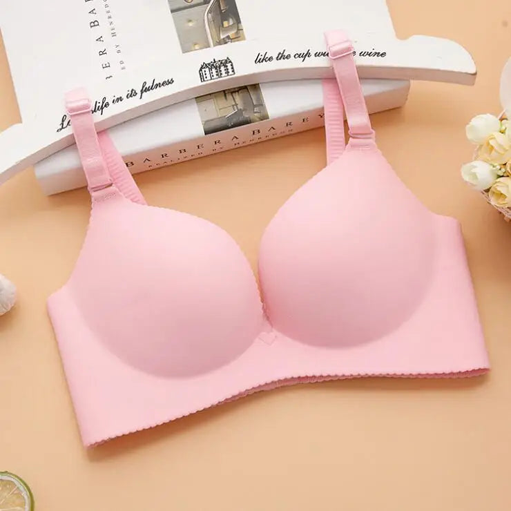 Women Flower Print Seamless Push Up Bras