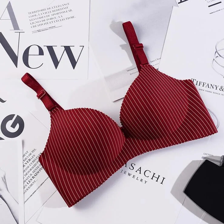 Women Flower Print Seamless Push Up Bras