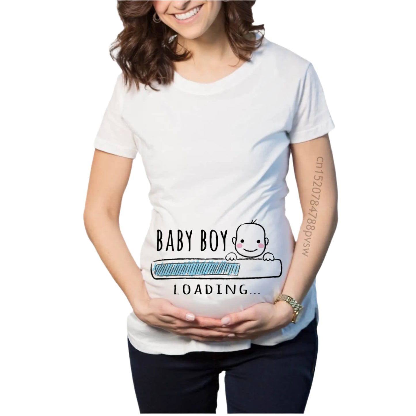 Baby Boy Loading Women Pregnant Printed T Shirt