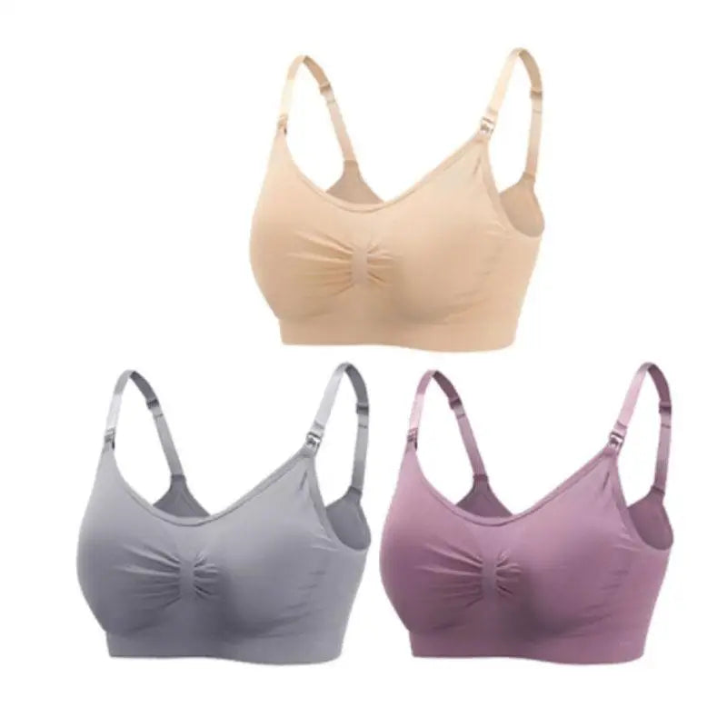 3pcs/Set High Quality Maternity Nursing Cotton Breastfeeding Seamless Large Size Breathable Bra Push Up