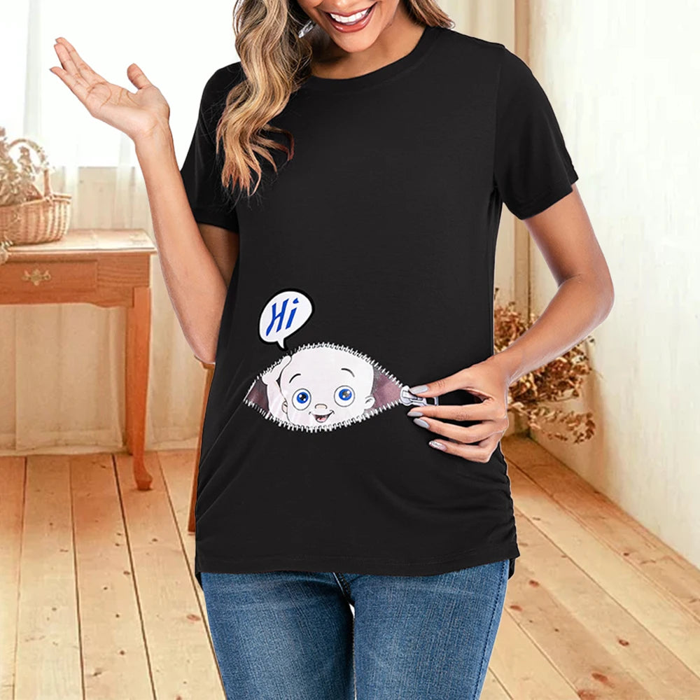 Women Pregnant Maternity Cotton Breastfeeding T-Shirt