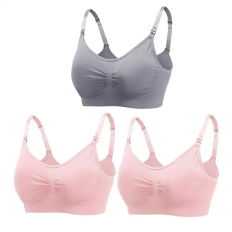 3pcs/Set High Quality Maternity Nursing Cotton Breastfeeding Seamless Large Size Breathable Bra Push Up