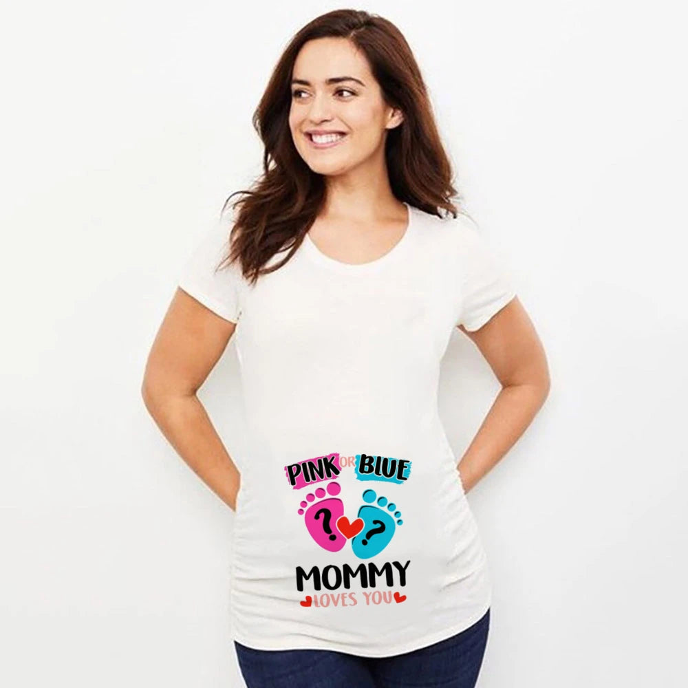 Mommy Love You Printed Pregnant T Shirt