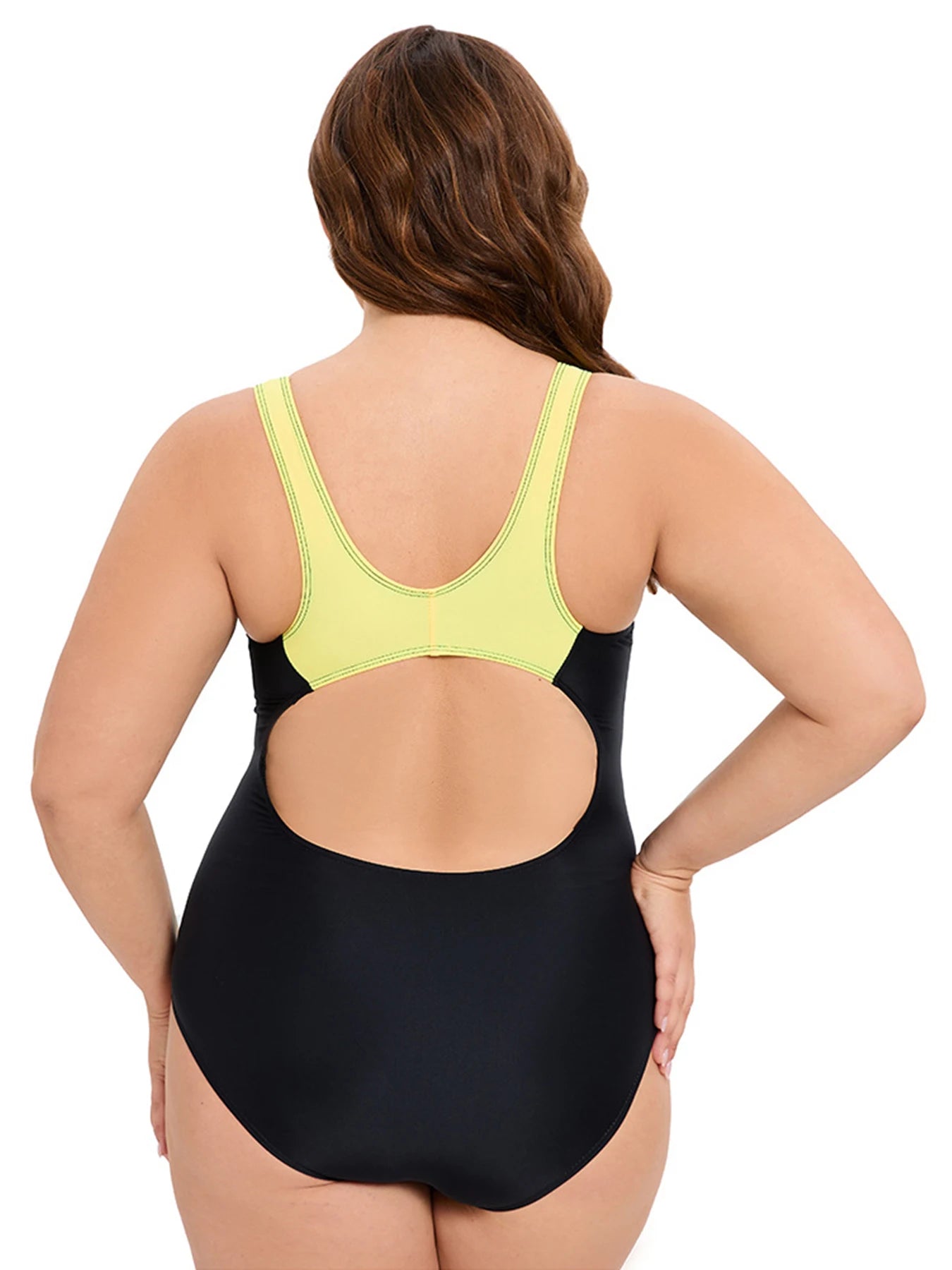 XL-5XL New Patchwork Sports Swimwear Women One Piece