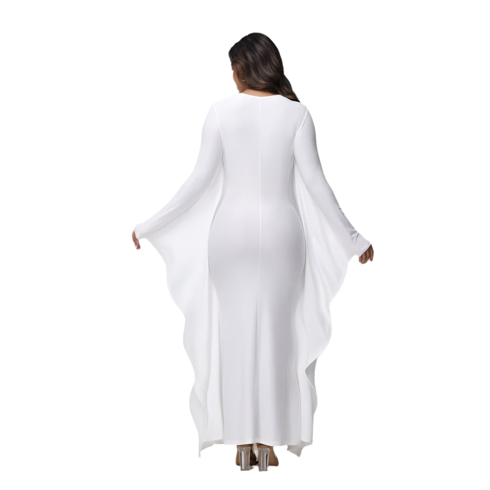 Women Pregnancy Photoshoot Maxi Batwing Sleeve Bodycon Long Maternity Dress