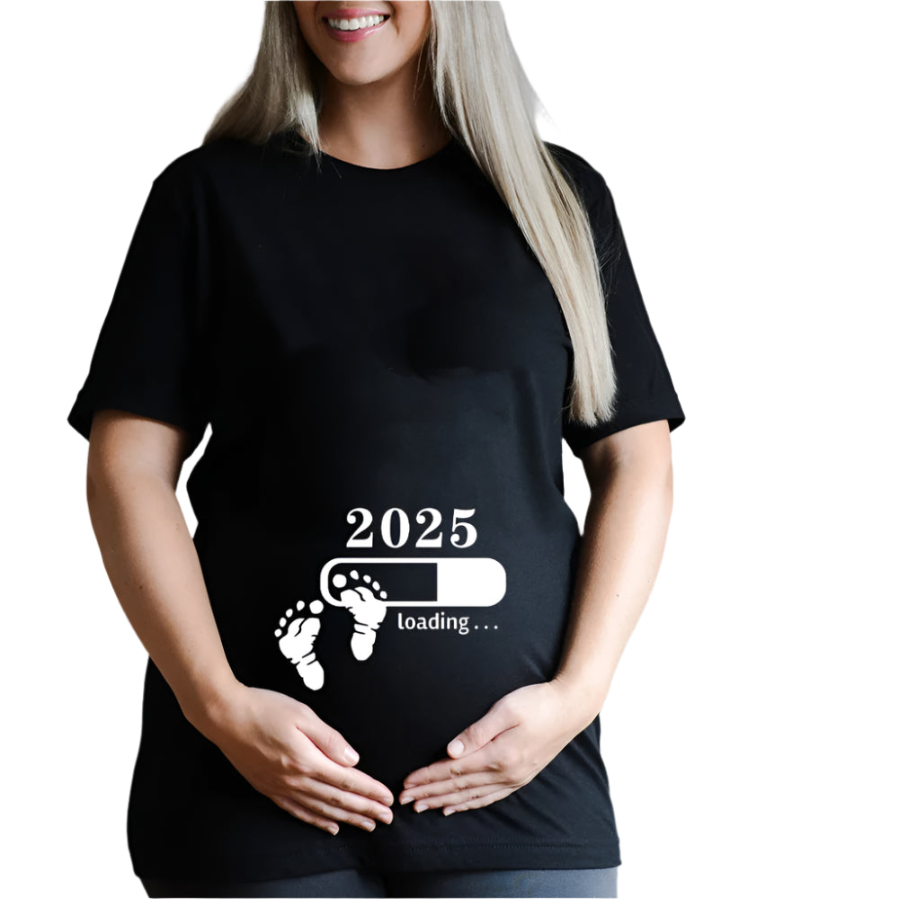 2025 Loading Print Funny Maternity T-shirt
