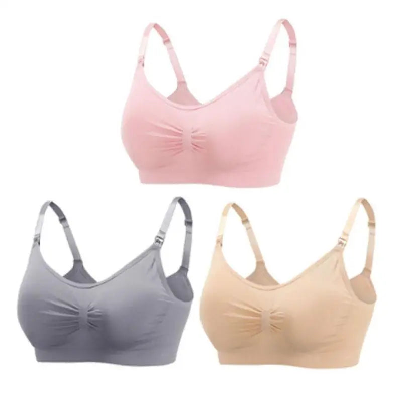 3pcs/Set High Quality Maternity Nursing Cotton Breastfeeding Seamless Large Size Breathable Bra Push Up