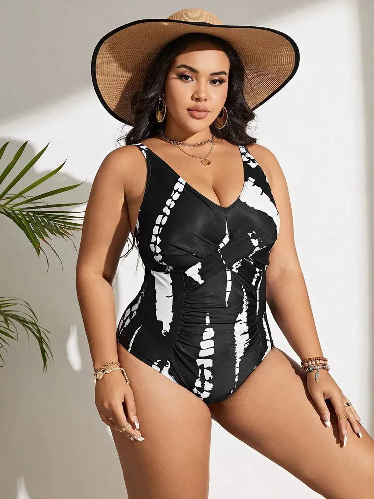 Plus Size One-Piece Push Up Swimsuit