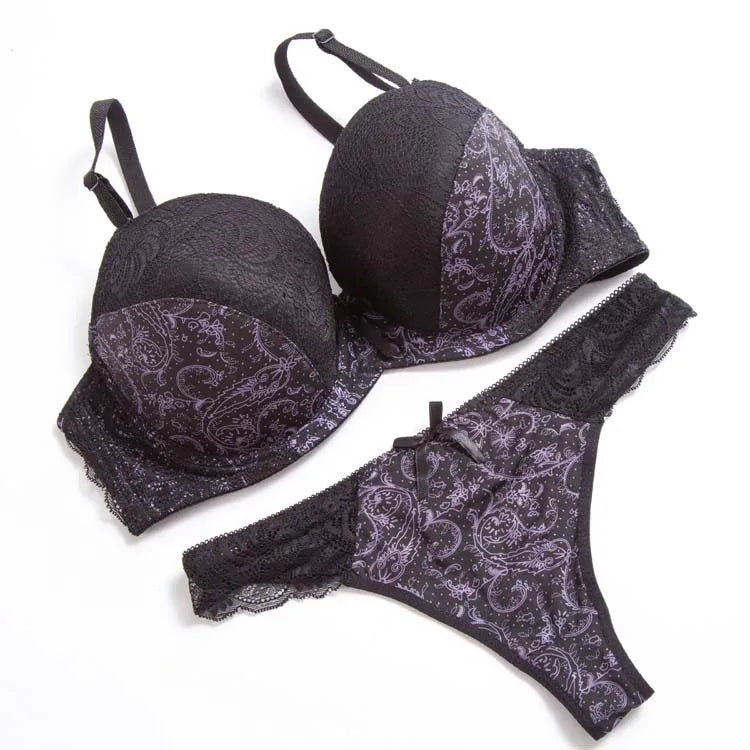 Thin Cotton Padded Brand Breathable Push Up Cotton Bra Set