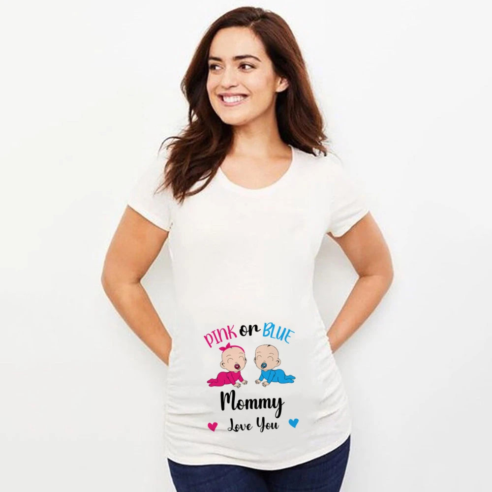 Mommy Love You Printed Pregnant T Shirt