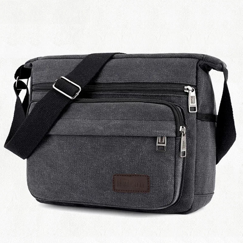 Men Canvas Crossbody Shoulder Casual Multi Function Portable Bag
