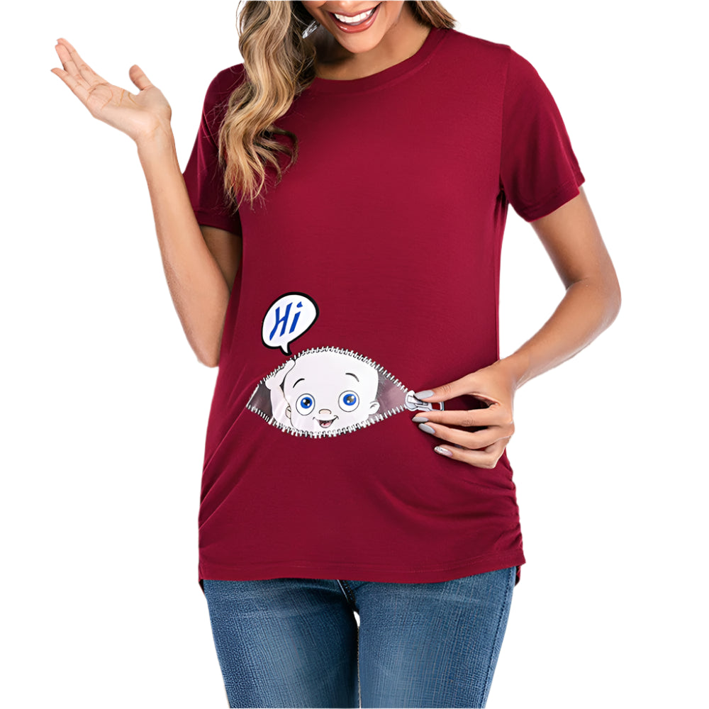 Women Pregnant Maternity Cotton Breastfeeding T-Shirt