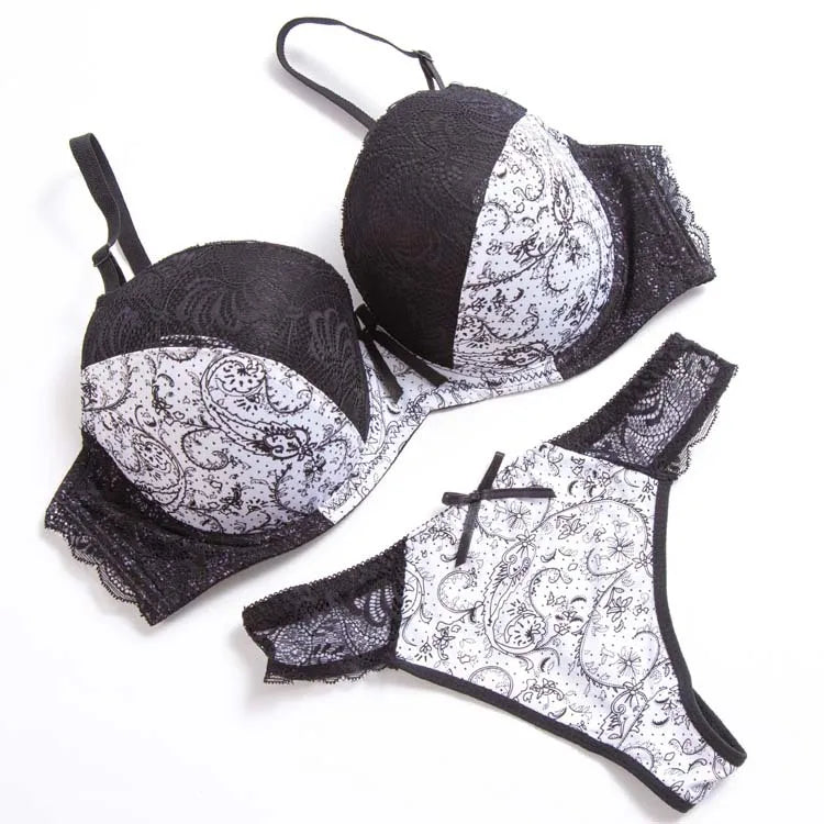 Thin Cotton Padded Brand Breathable Push Up Cotton Bra Set