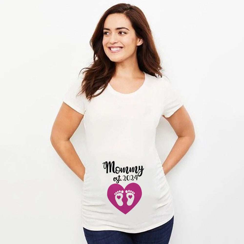 Mommy Love You Printed Pregnant T Shirt
