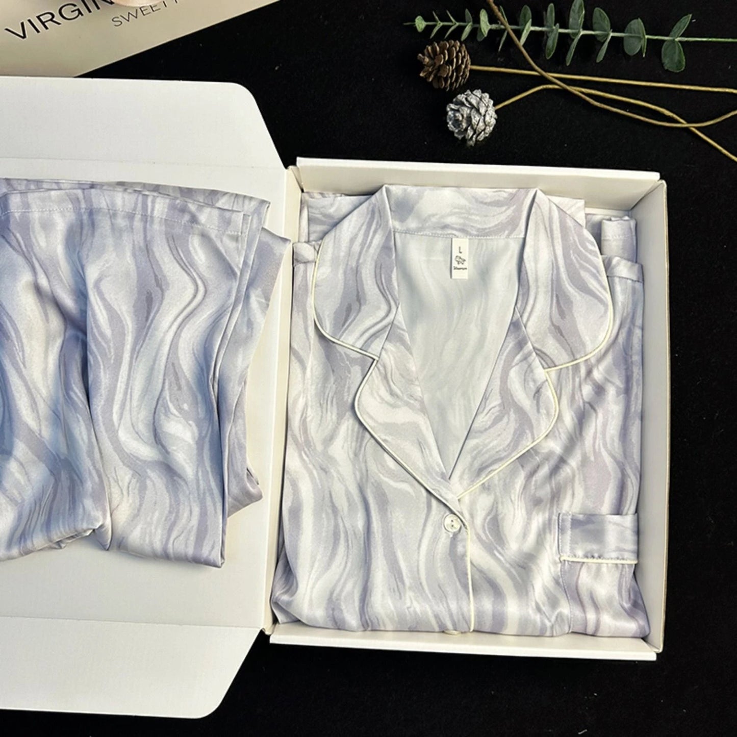 Ice Silk 2 Pieces Pajamas for Women