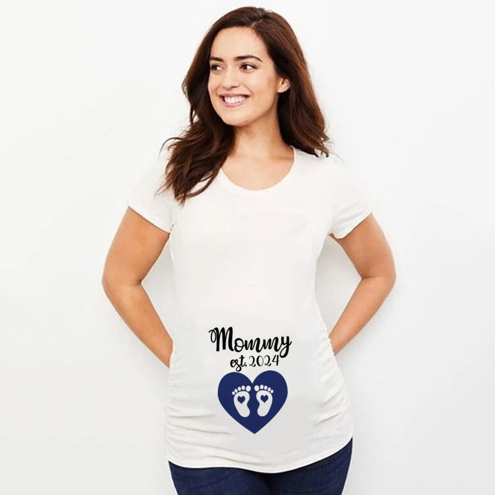 Mommy Love You Printed Pregnant T Shirt